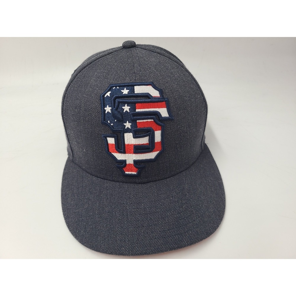 San Francisco Giants Hat New Era 59Fifty Fitted 7 1/4 Blue Red MLB American Flag